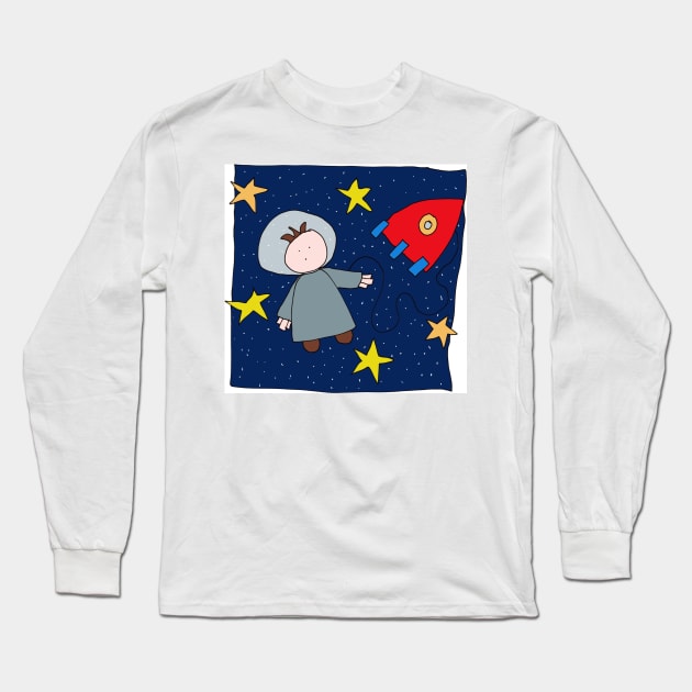 Spaceman Long Sleeve T-Shirt by Jonesyinc